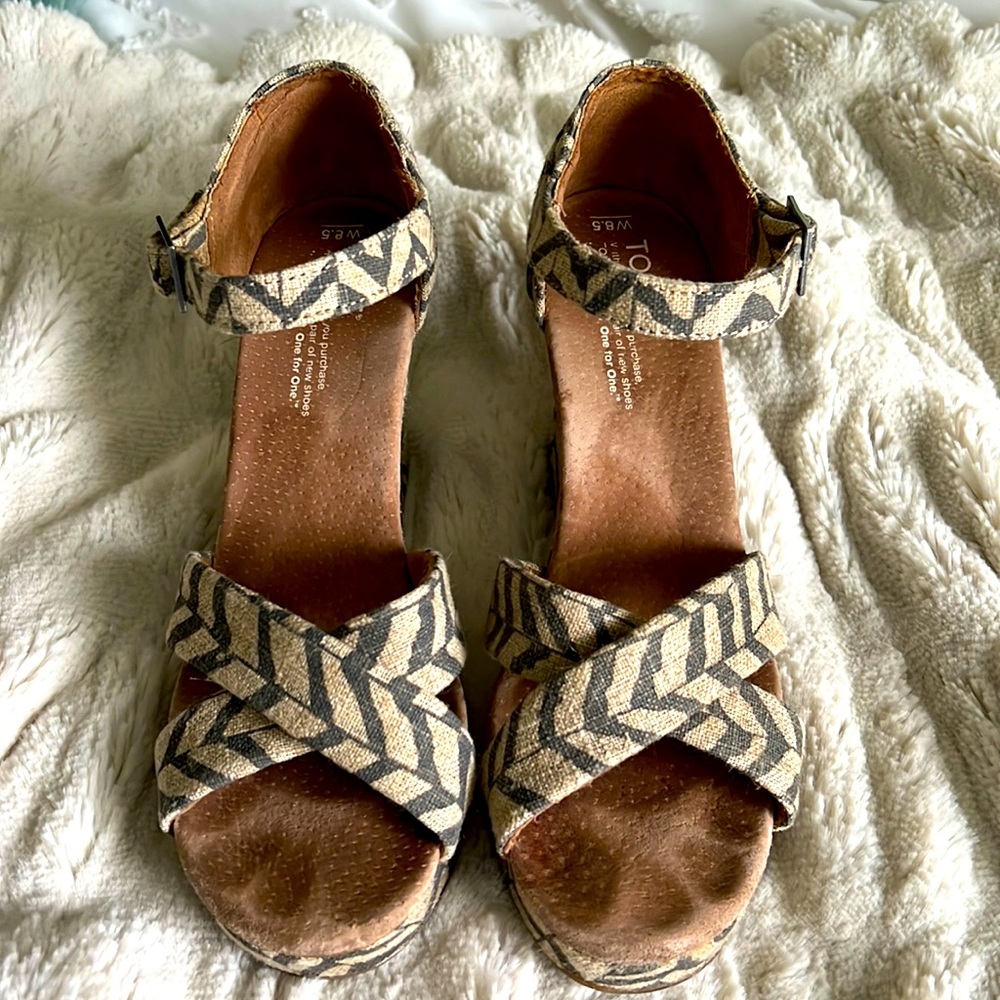Toms Strappy Wedge Sandal